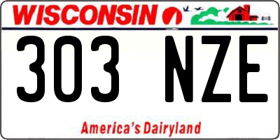 WI license plate 303NZE