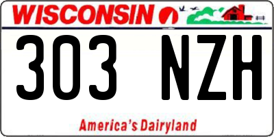 WI license plate 303NZH