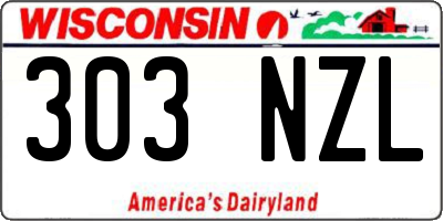 WI license plate 303NZL