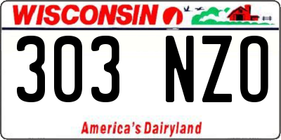 WI license plate 303NZO