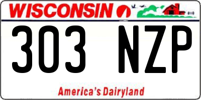 WI license plate 303NZP