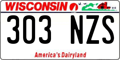 WI license plate 303NZS