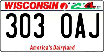 WI license plate 303OAJ