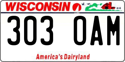 WI license plate 303OAM