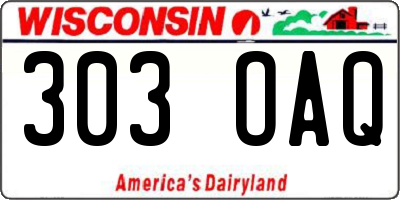 WI license plate 303OAQ