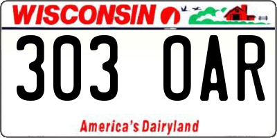 WI license plate 303OAR