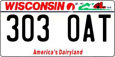 WI license plate 303OAT
