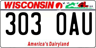 WI license plate 303OAU