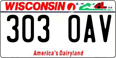 WI license plate 303OAV