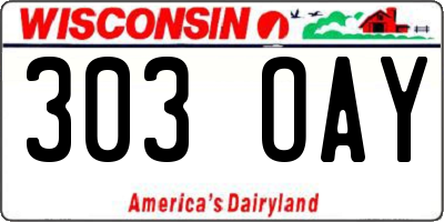 WI license plate 303OAY