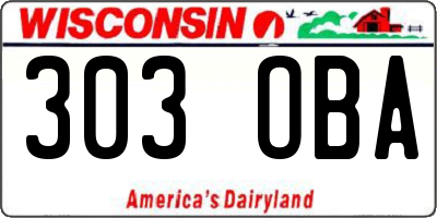 WI license plate 303OBA