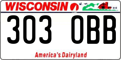 WI license plate 303OBB