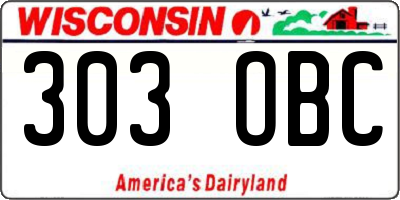 WI license plate 303OBC