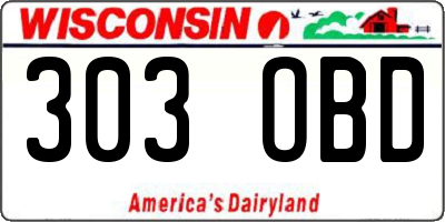 WI license plate 303OBD