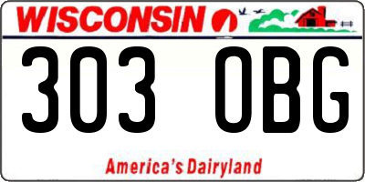 WI license plate 303OBG