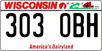 WI license plate 303OBH