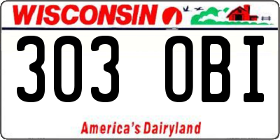 WI license plate 303OBI