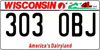 WI license plate 303OBJ