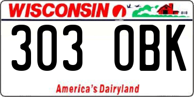 WI license plate 303OBK