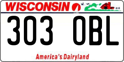 WI license plate 303OBL