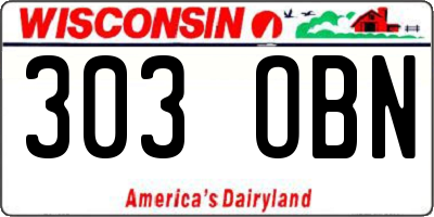 WI license plate 303OBN