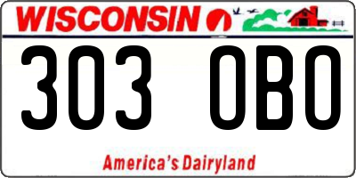 WI license plate 303OBO
