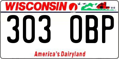 WI license plate 303OBP