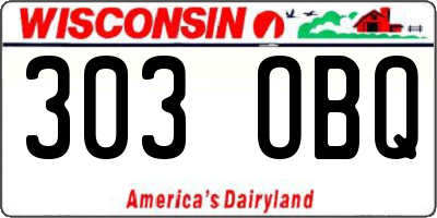WI license plate 303OBQ