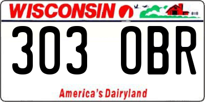 WI license plate 303OBR