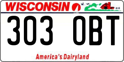 WI license plate 303OBT