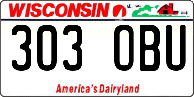 WI license plate 303OBU