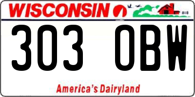 WI license plate 303OBW