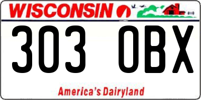 WI license plate 303OBX