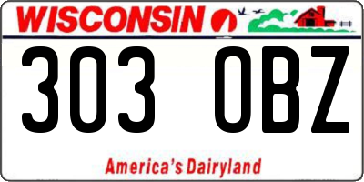 WI license plate 303OBZ