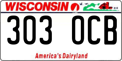 WI license plate 303OCB