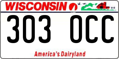 WI license plate 303OCC