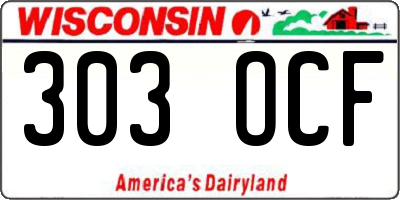 WI license plate 303OCF