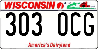 WI license plate 303OCG