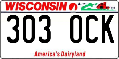 WI license plate 303OCK
