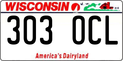 WI license plate 303OCL