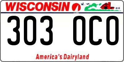WI license plate 303OCO