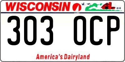 WI license plate 303OCP