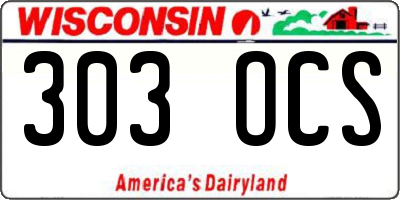 WI license plate 303OCS
