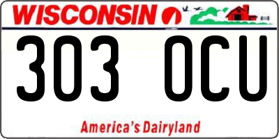 WI license plate 303OCU