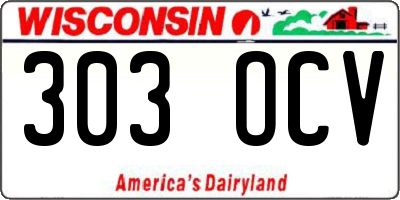 WI license plate 303OCV