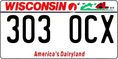 WI license plate 303OCX