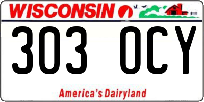 WI license plate 303OCY
