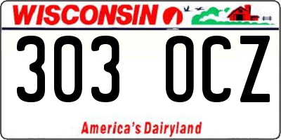 WI license plate 303OCZ