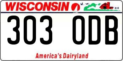 WI license plate 303ODB