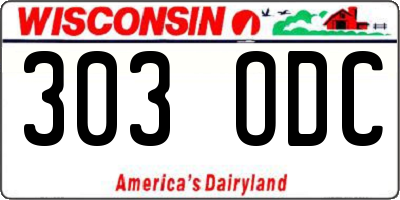 WI license plate 303ODC